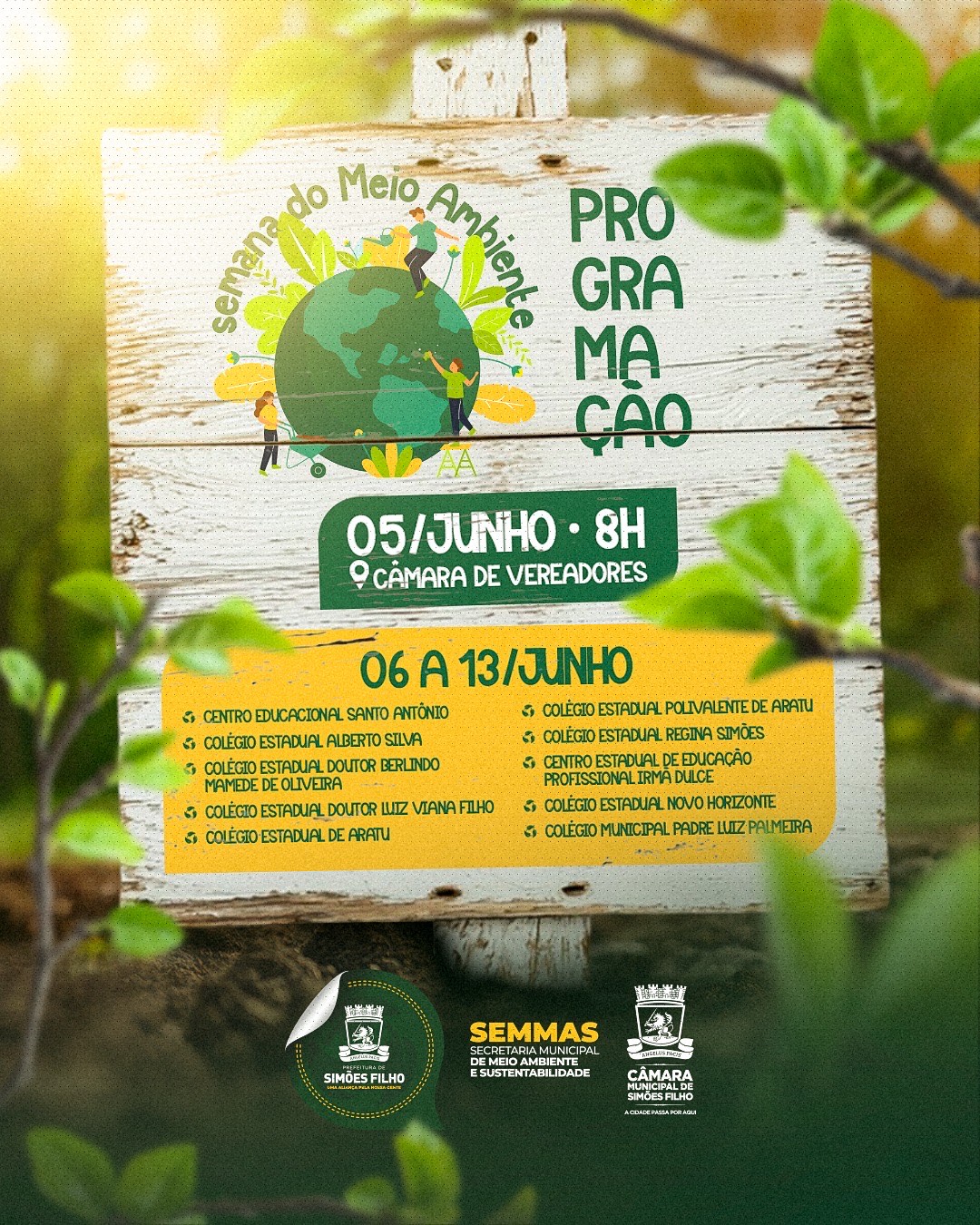 Prefeitura de Simões Filho anuncia abertura da Semana do Meio Ambiente 2025 com ações em todo o município