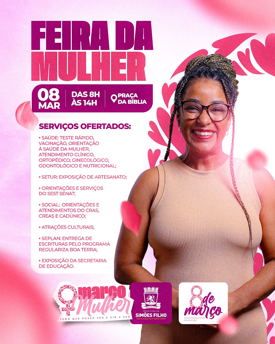 Simões Filho promove Feira da Mulher com serviços gratuitos e programação especial neste sábado (8)