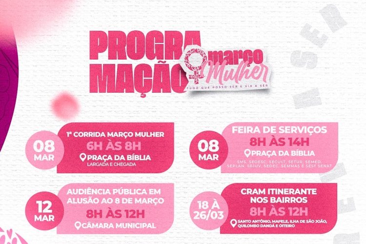 Simões Filho promove programação especial em celebração ao Mês da Mulher