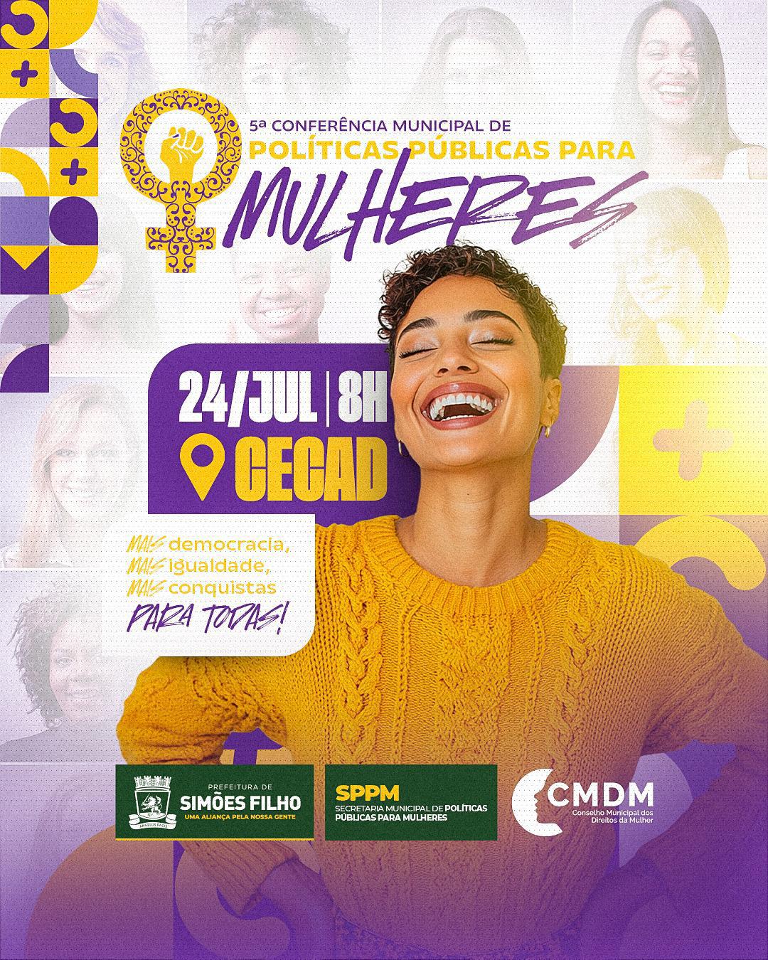 Simões Filho realiza a 5ª Conferência Municipal de Políticas para as Mulheres com foco em igualdade, conquistas e democracia