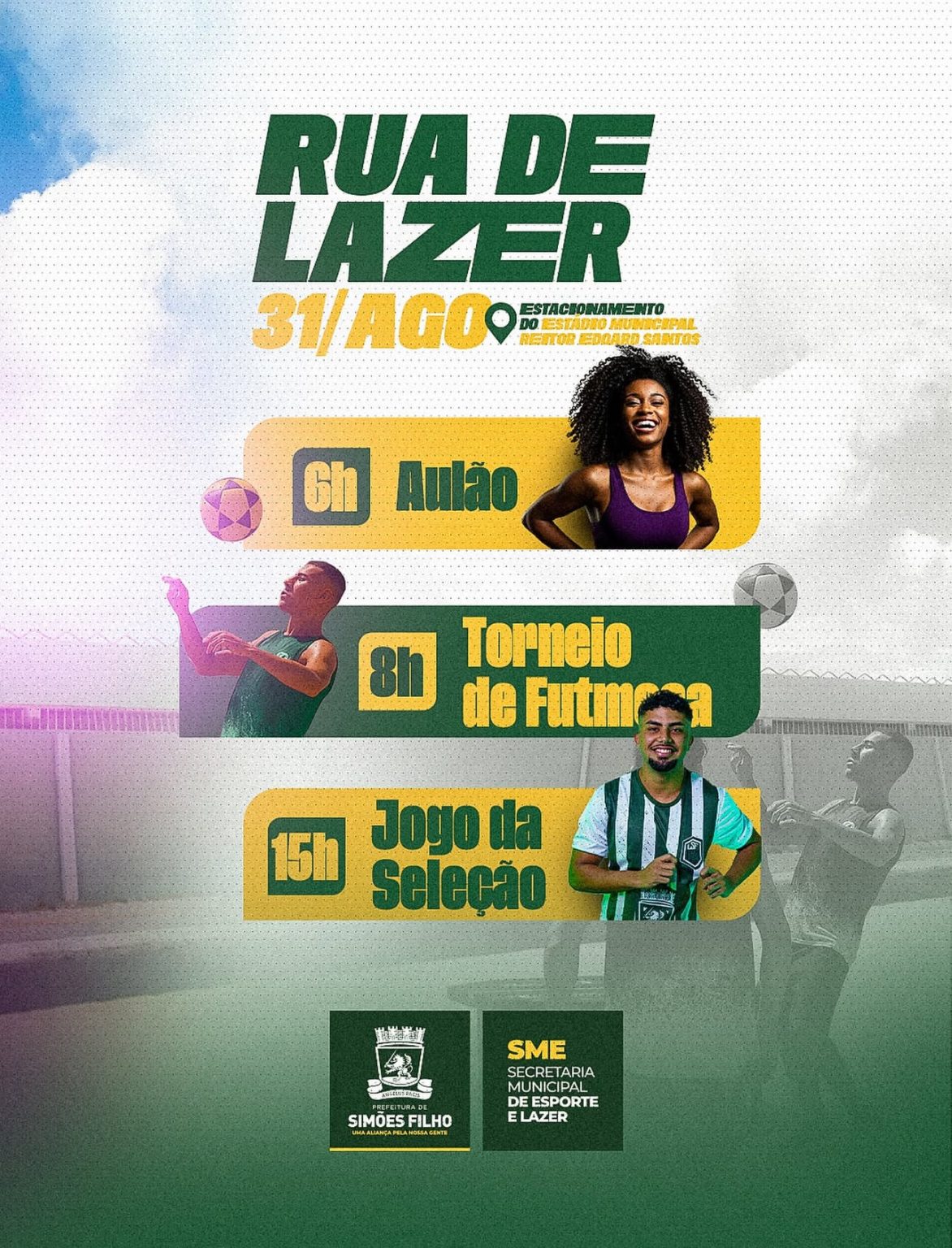 Simões Filho: Prefeitura promove Projeto Rua de Lazer com atividades esportivas e culturais neste domingo (31)