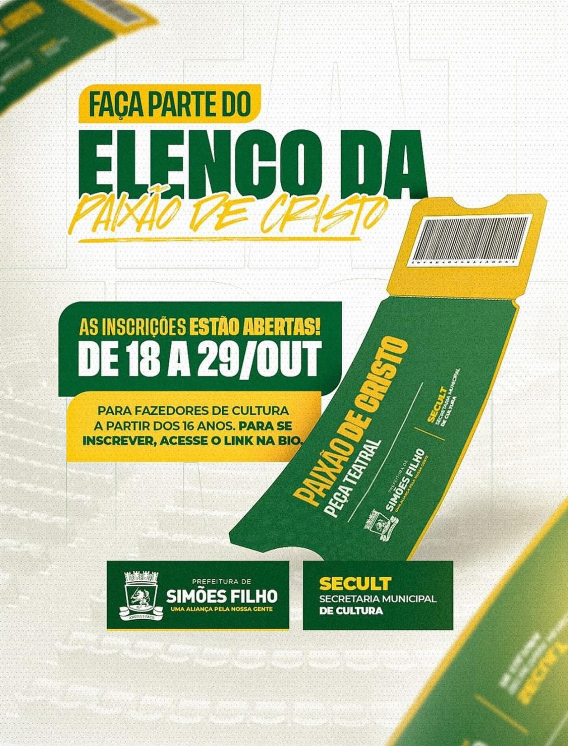 Simões Filho realiza pela primeira vez o espetáculo “A Paixão de Cristo” e abre inscrições para o elenco