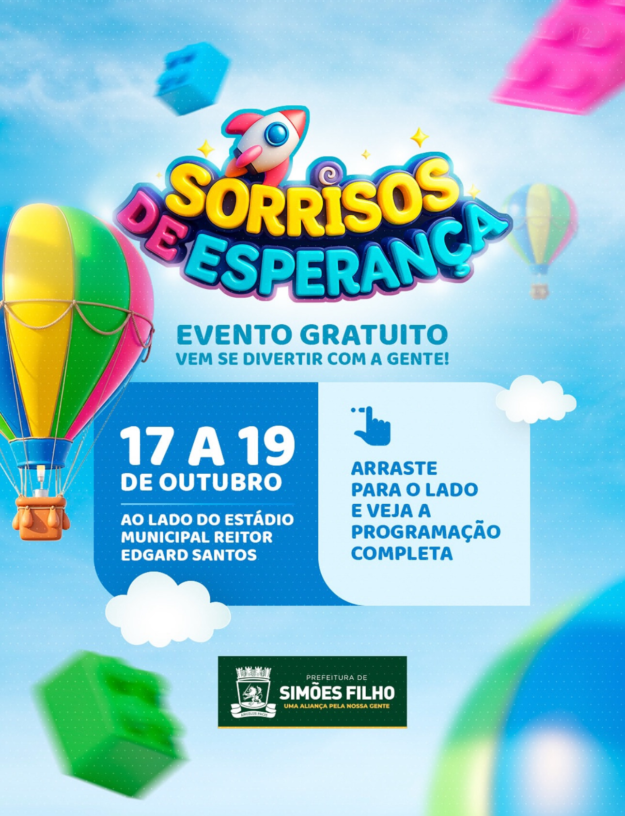 Sorrisos de Esperança! Prefeitura divulga programação do evento em comemoração ao Dia das Crianças