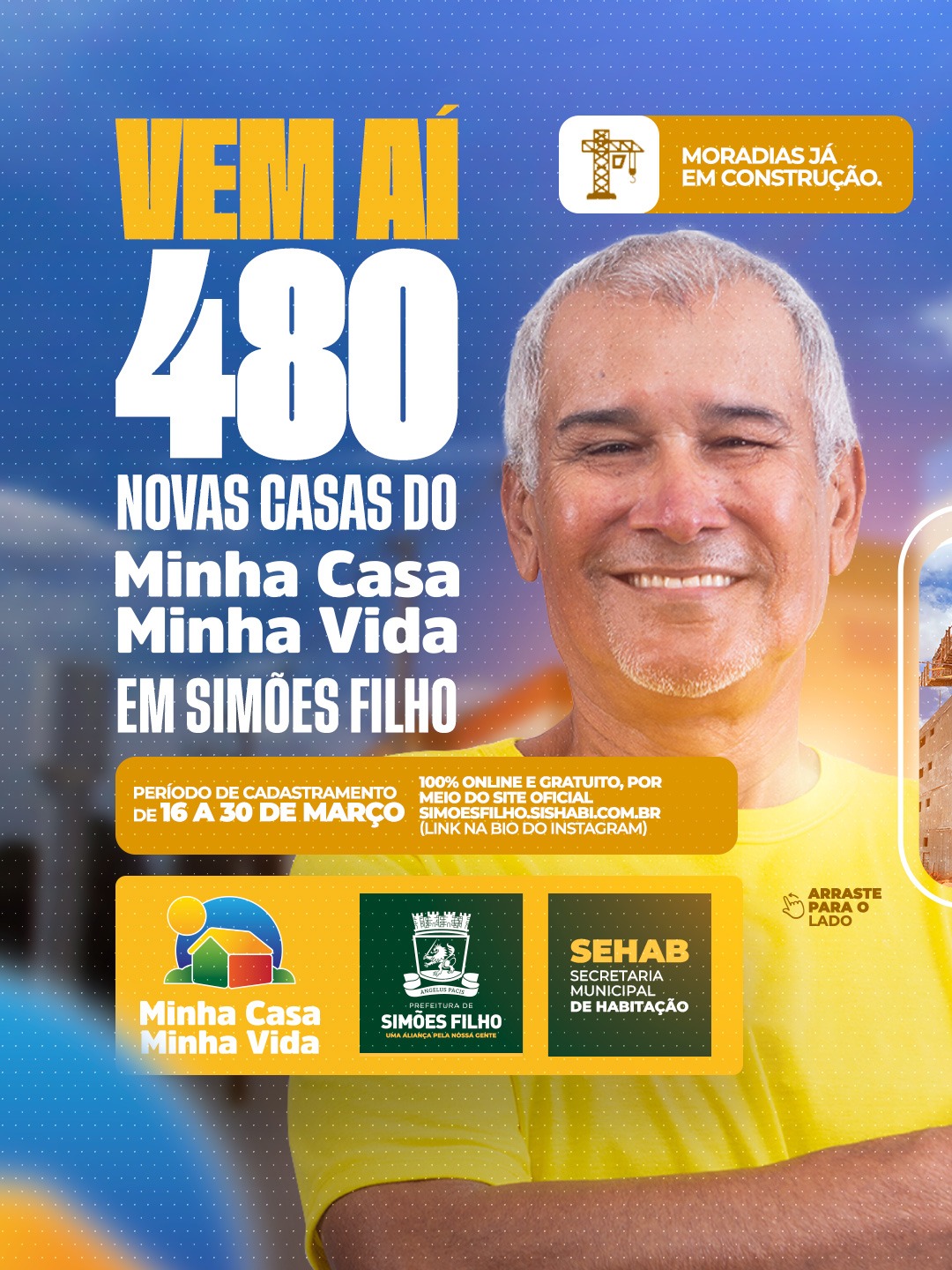 Abertura das inscrições do Minha Casa Minha Vida em Simões Filho já tem data definida