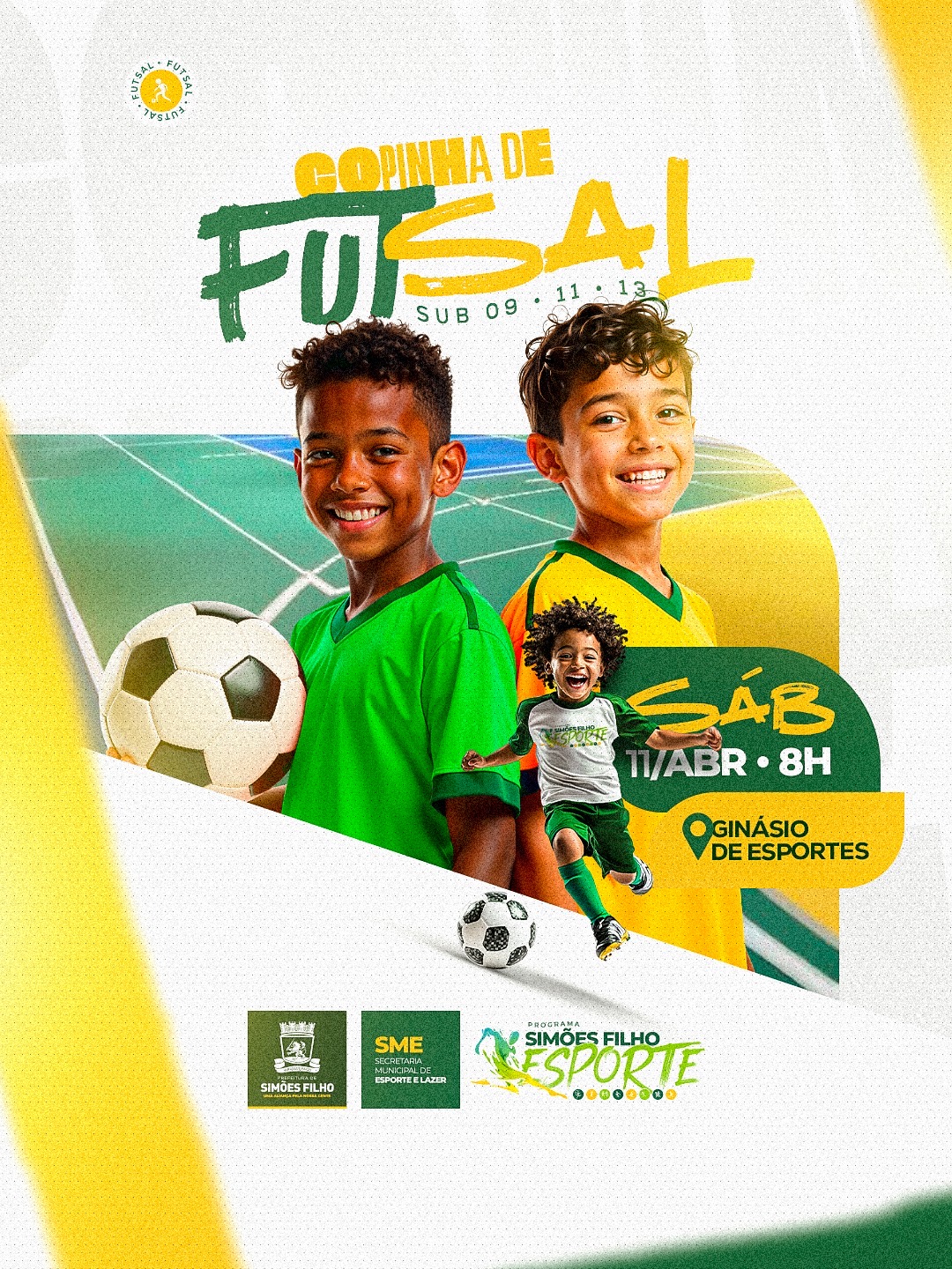 Copinha de Futsal reúne alunos do Programa Simões Filho Esporte e incentiva prática esportiva entre crianças e adolescentes